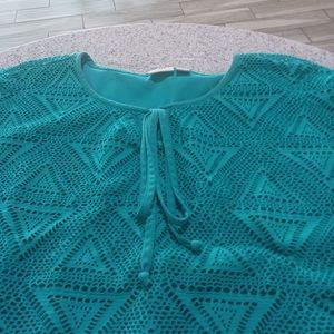 Cato's Women's Blouse Size 22 24 Turquoise Colored